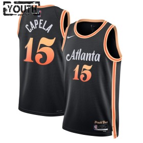 Dres Atlanta Hawks Clint Capela 15 Nike 2022-23 City Edition Crno Swingman - Dječji